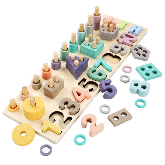 3 in 1 Montessori Educational Wooden Numbers Board - Fancy Nursery
