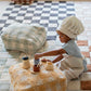Lorena Canals Pouf Vichy Honey Floor Cushion 8" x1'4"x 1'4" - Fancy Nursery