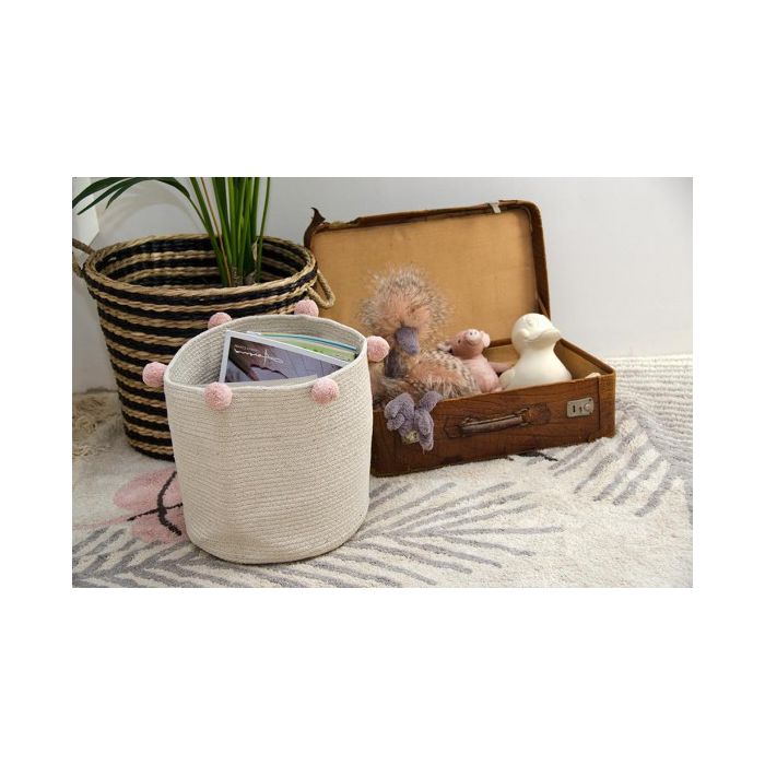 Lorena Canals Round Baby Nursery Storage Basket Bubbly Natural-Nude / Cesta Bubbly Natural-Nude - Fancy Nursery