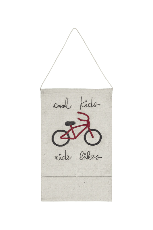 Lorena Canals Wall Pocket Hanging Cool Kids Ride Bikes 1' 6" x 2' 4" - Fancy Nursery