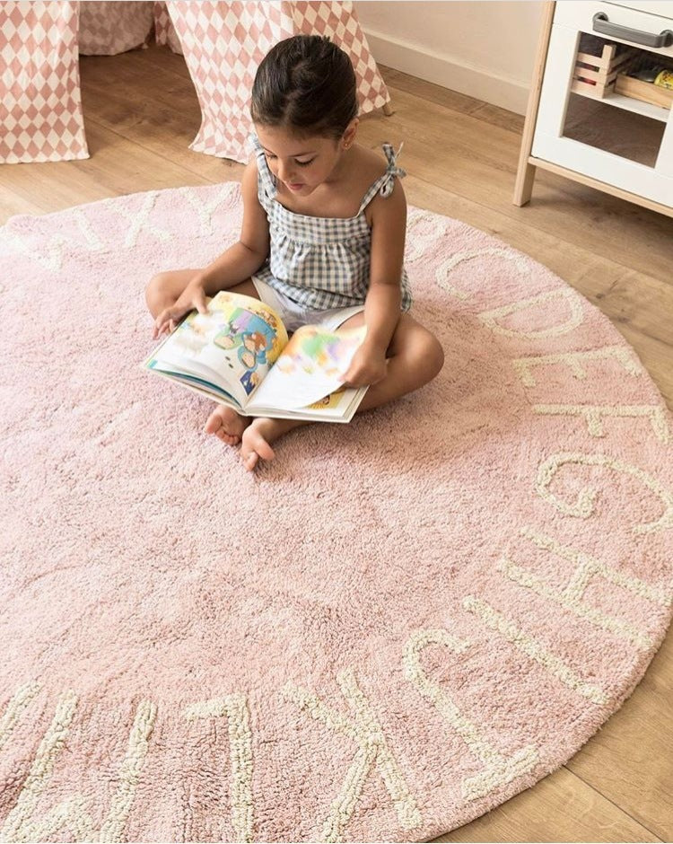 Kids Alphabet Rug, Educational Round Rug