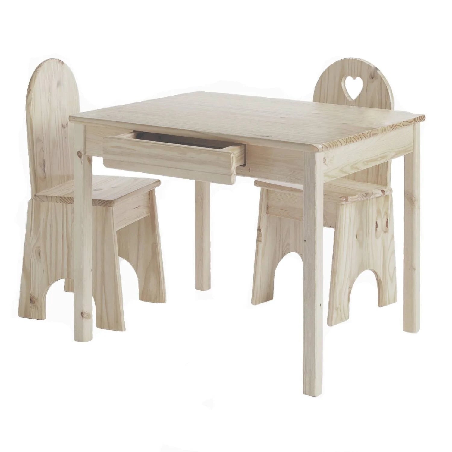 Little Colorado Toddler Kids Small Arts & Crafts Table With Solid Back Chairs Set - Fancy Nursery