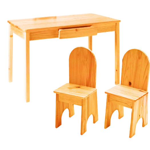 LITTLE COLORADO Kids Arts & Crafts Table With Solid Back Chairs Set - Fancy Nursery
