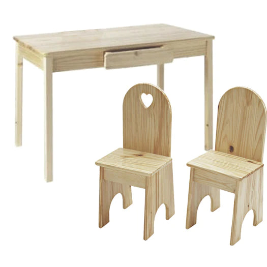LITTLE COLORADO Kids Arts & Crafts Table With Solid Back Chairs Set - Fancy Nursery