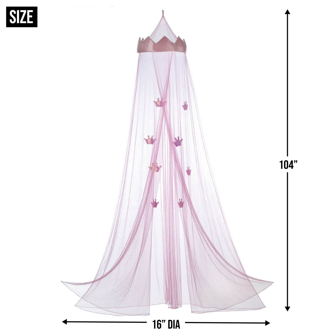 Accent Plus Pink Princess Crown Bed Canopy - Fancy Nursery