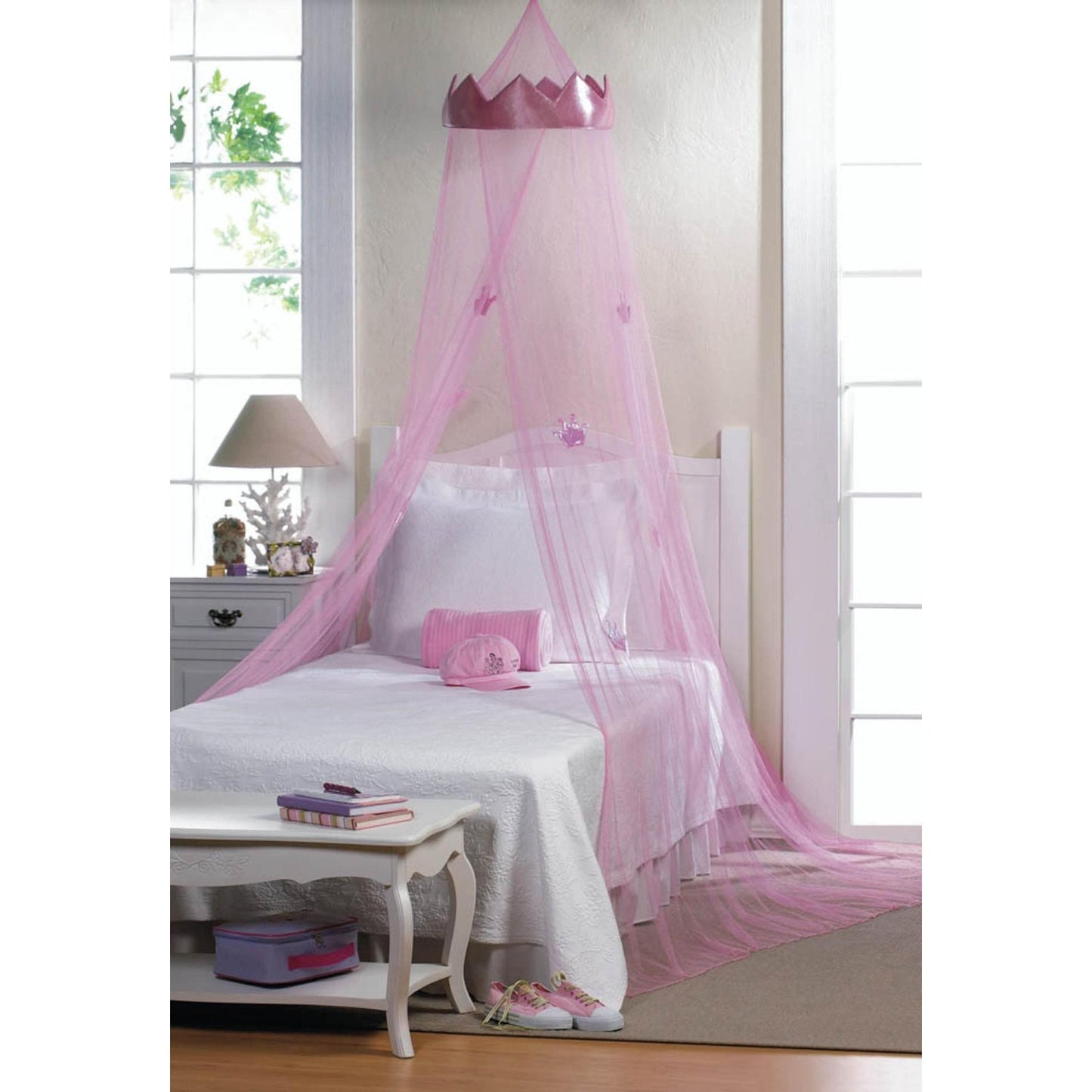 Accent Plus Pink Princess Crown Bed Canopy - Fancy Nursery