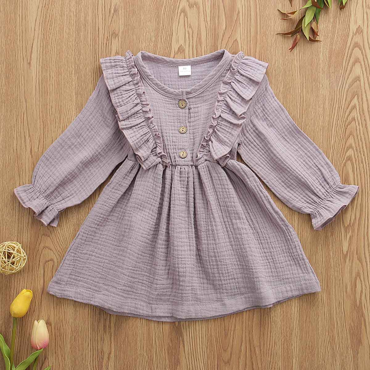 Boho Baby Girls cotton dress Long Sleeve - Fancy Nursery