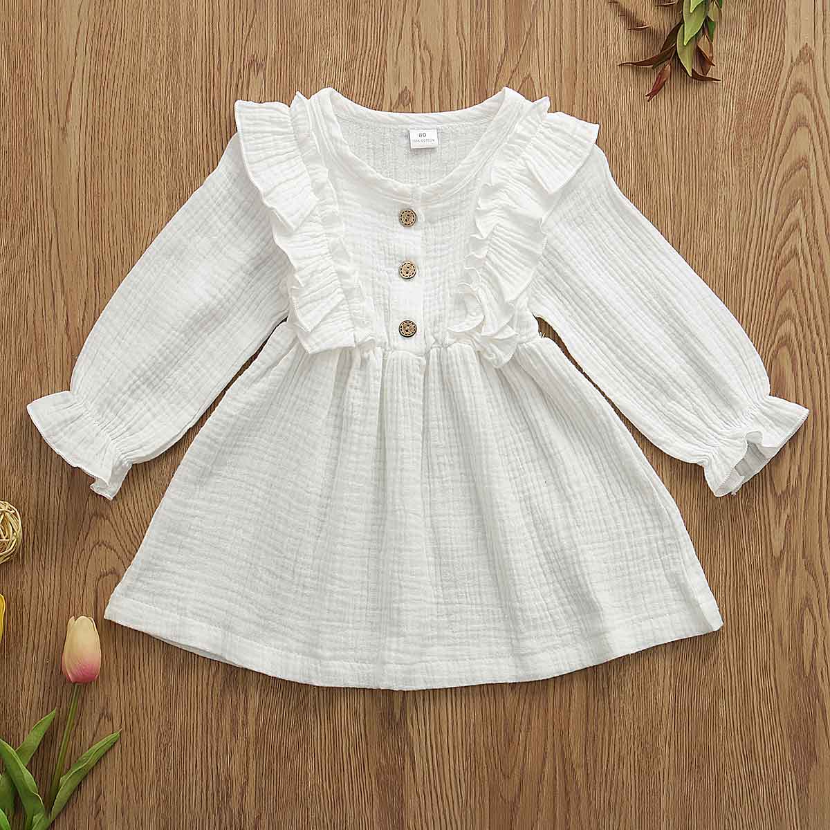 Boho Baby Girls cotton dress Long Sleeve - Fancy Nursery