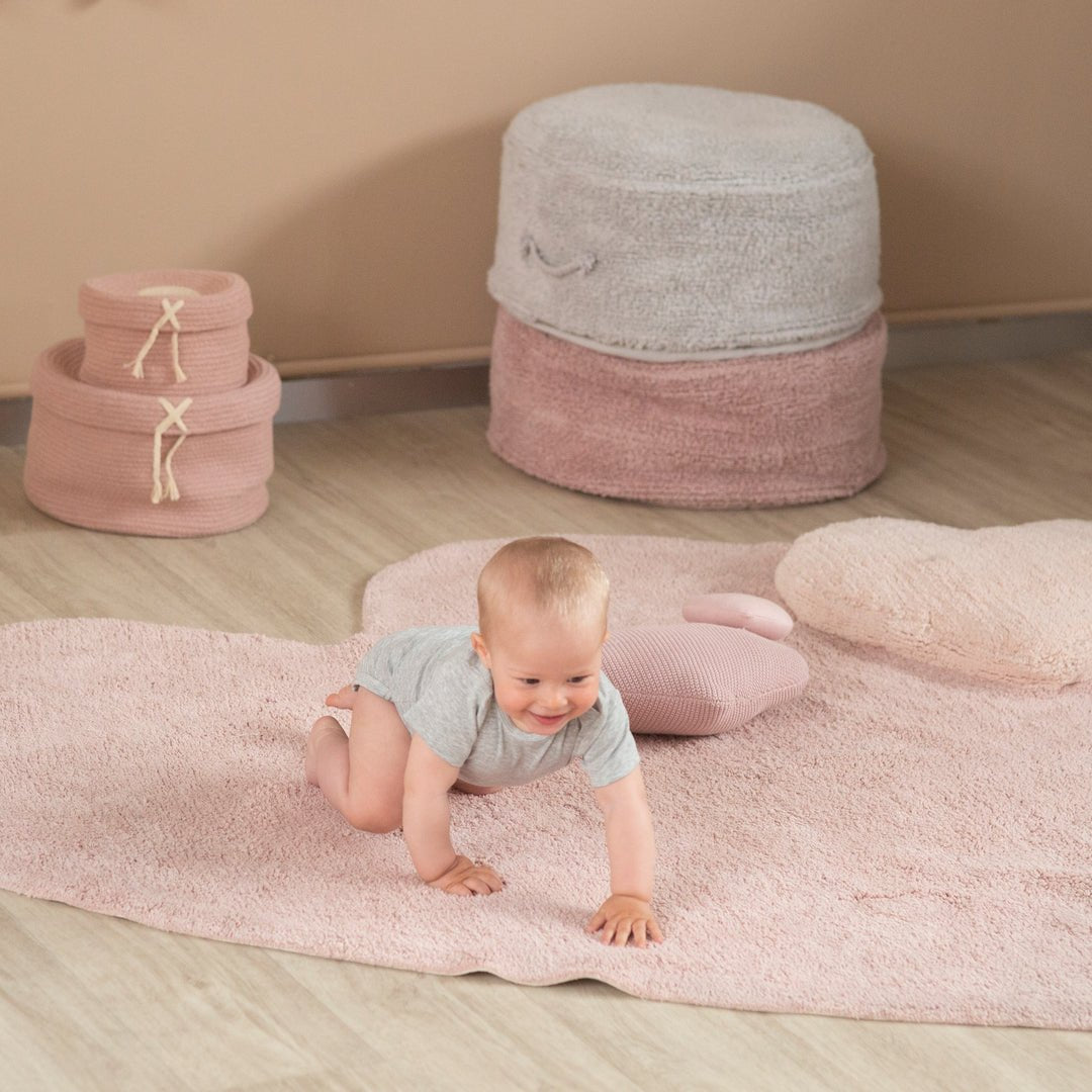 Lorena Canals Floor Cushion Pouffe Chill Pearl Gray Ø 1'7" x 8" - Fancy Nursery