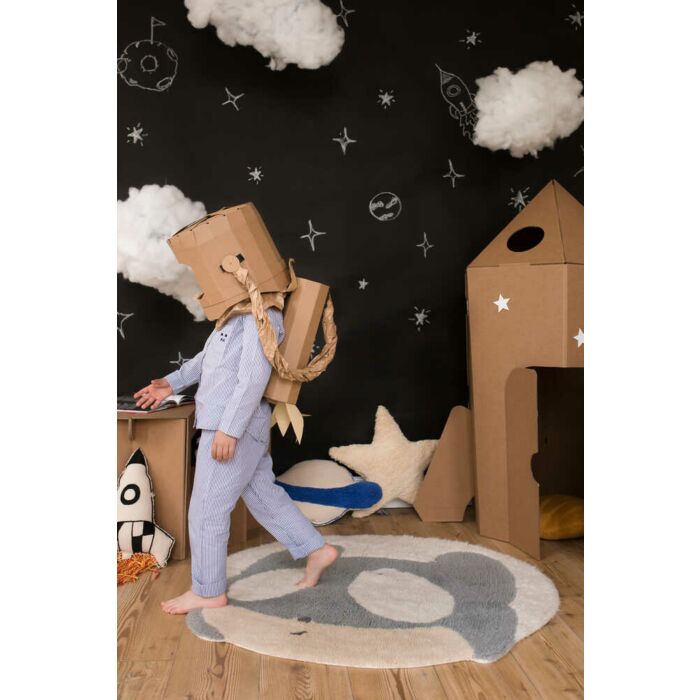 Lorena Canals Kids Wool Rug Astromouse Ø 3' 3" - Fancy Nursery