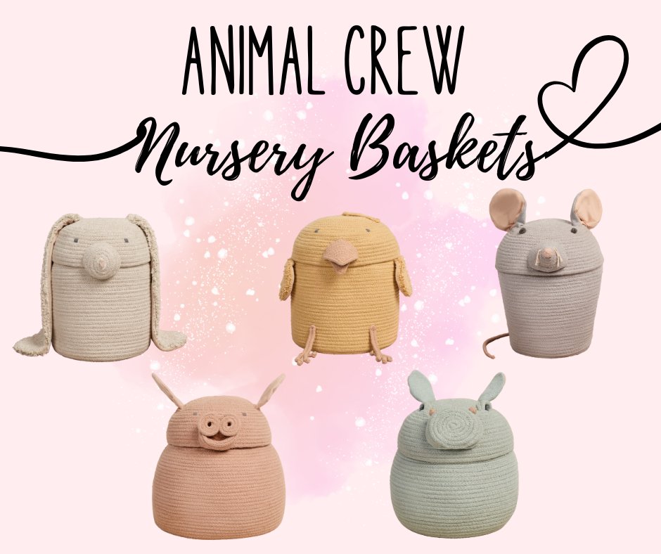 Lorena Canals Nursery Organizing Baskets Animal Crew - Fancy Nursery