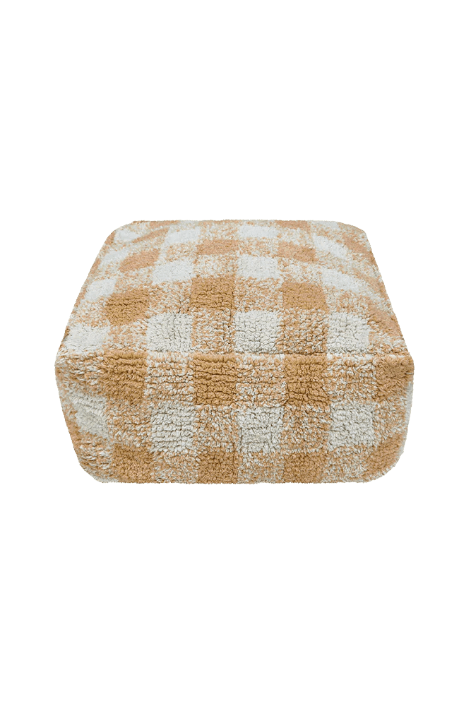 Lorena Canals Pouf Vichy Honey Floor Cushion 8" x1'4"x 1'4" - Fancy Nursery