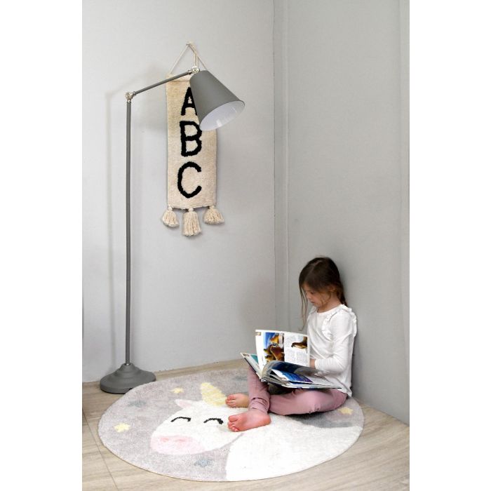 Lorena Canals Round Unicorn Nursery Rug Believe in Yourself Ø 3' 3" - Fancy Nursery