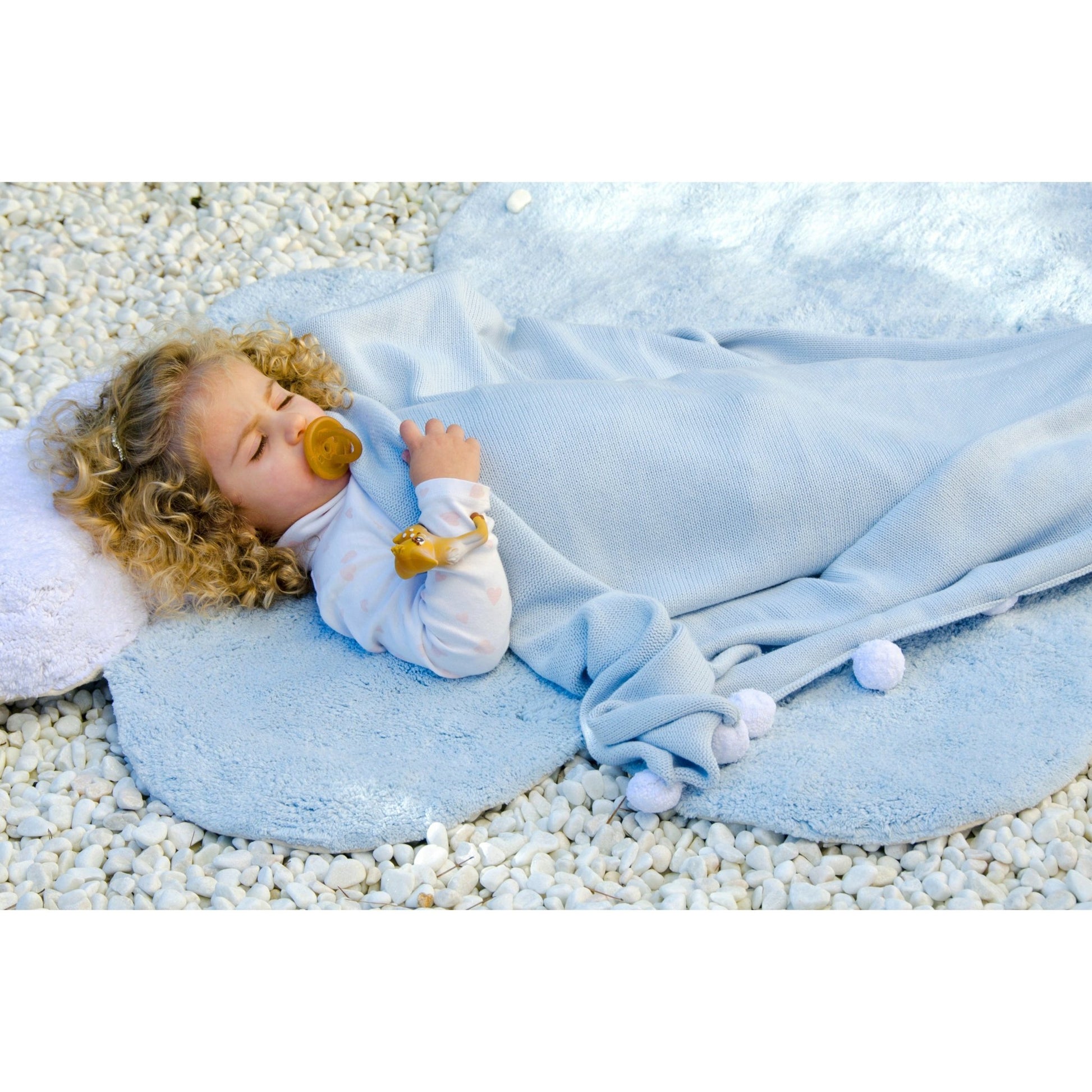 Lorena Canals Washable Cotton Nursery Rug Puffy Dream Blue / Puffy Dream Azul - Fancy Nursery
