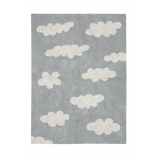 Lorena Canals Washable Nursery Area Rug Clouds Grey 4' x 5' 3" - Fancy Nursery