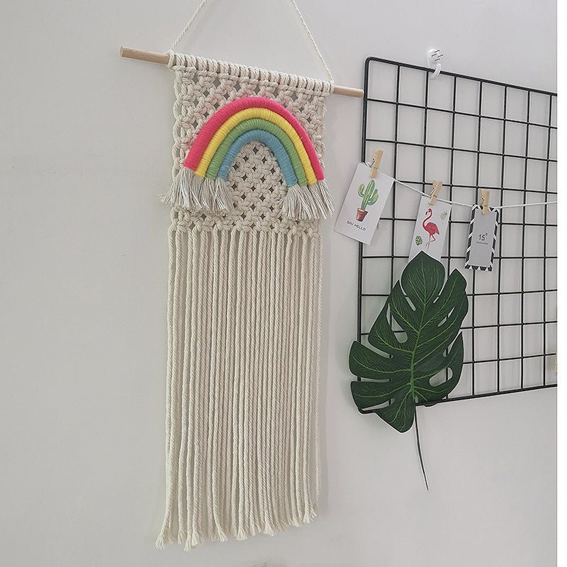 Macrame Rainbow Hand-woven Tapestry Nordic Style - Boho Nursery Wall Décor - Fancy Nursery