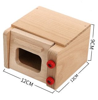 Montessori Wooden Gas Stove Cooker Simulation Microwave Oven Toy for Pretend Play - Fancy Nursery
