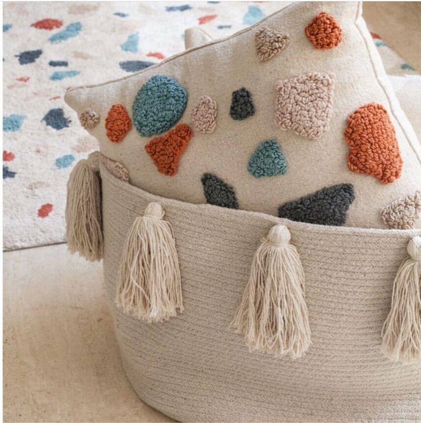 Nordic Cotton Rope Braided Tassel Storage Basket - Nursery Organization Basket - Fancy Nursery