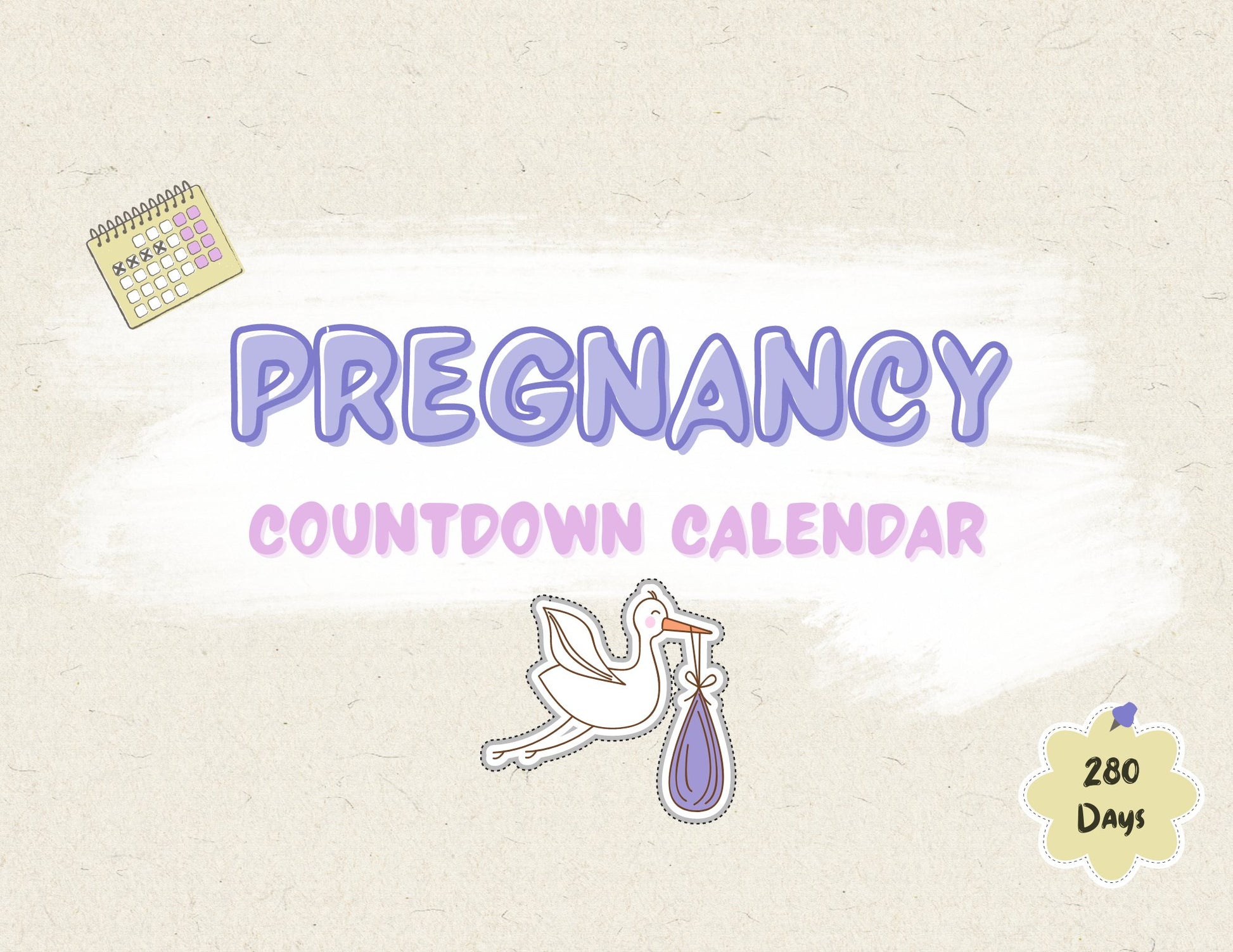 Pregnancy Countdown Calendar - By Trimester - Fancy Nursery