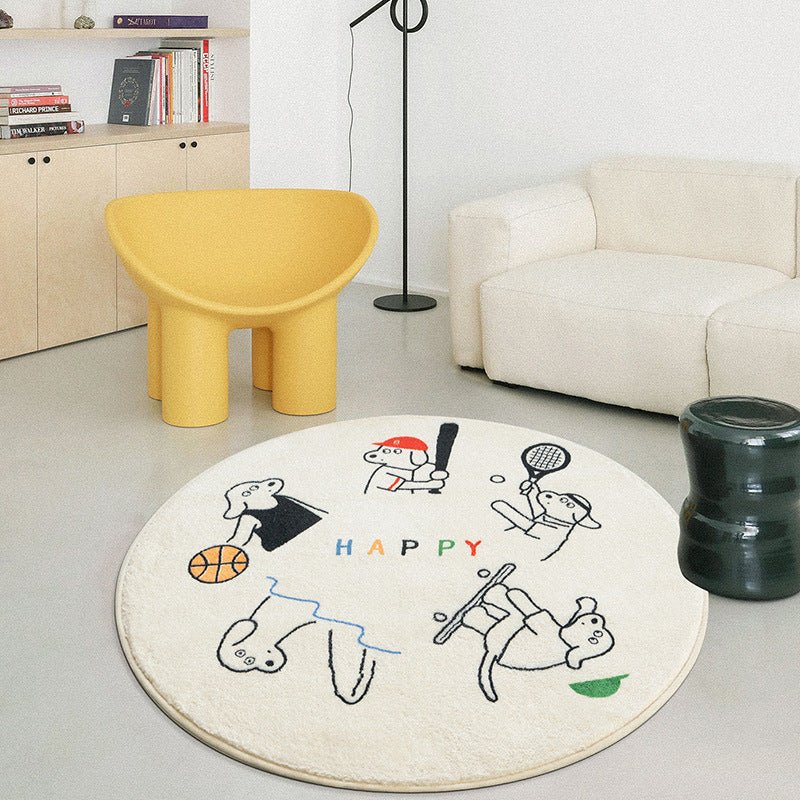 Round Baby Nursery Rug - Perfect for Baby Room or Playroom - Animal Rug - Fancy Nursery