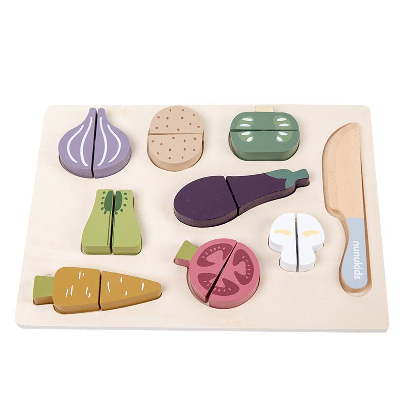 Wooden Puzzle Toy Cutting Vegetables - Pretend Play Toy - Fancy Nursery
